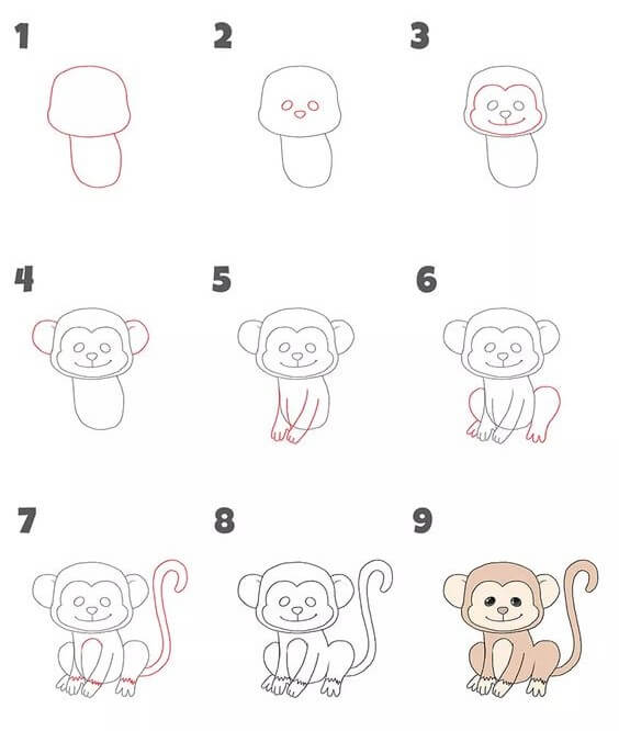 How to draw Monkey idea (36)