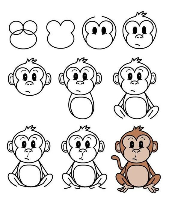 How to draw Monkey idea (38)