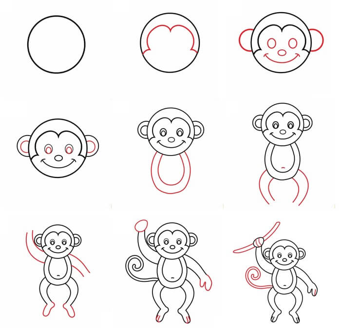 How to draw Monkey idea (42)