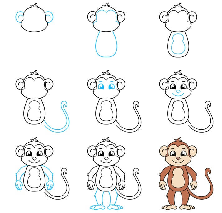 How to draw Monkey idea (44)