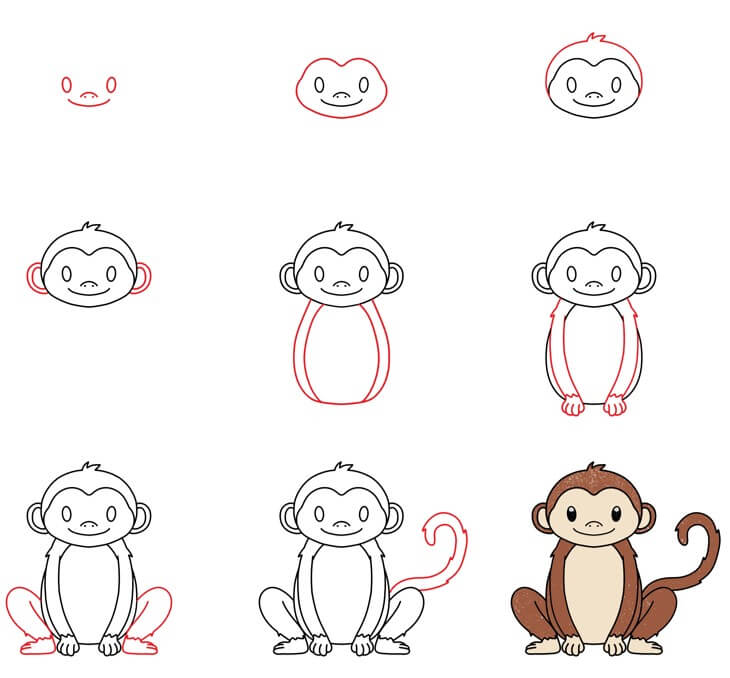 How to draw Monkey idea (48)