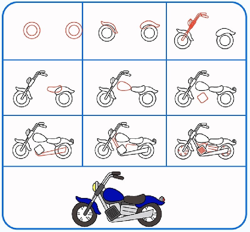 How to draw Motorcycle idea 11