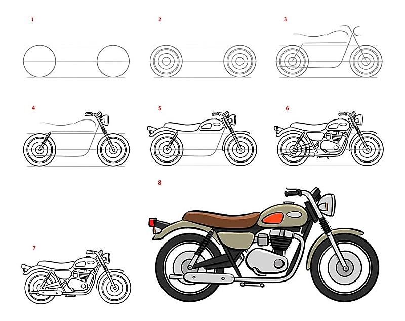 How to draw Motorcycle idea 13