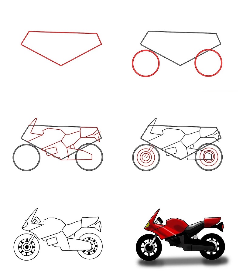 How to draw Motorcycle idea 16