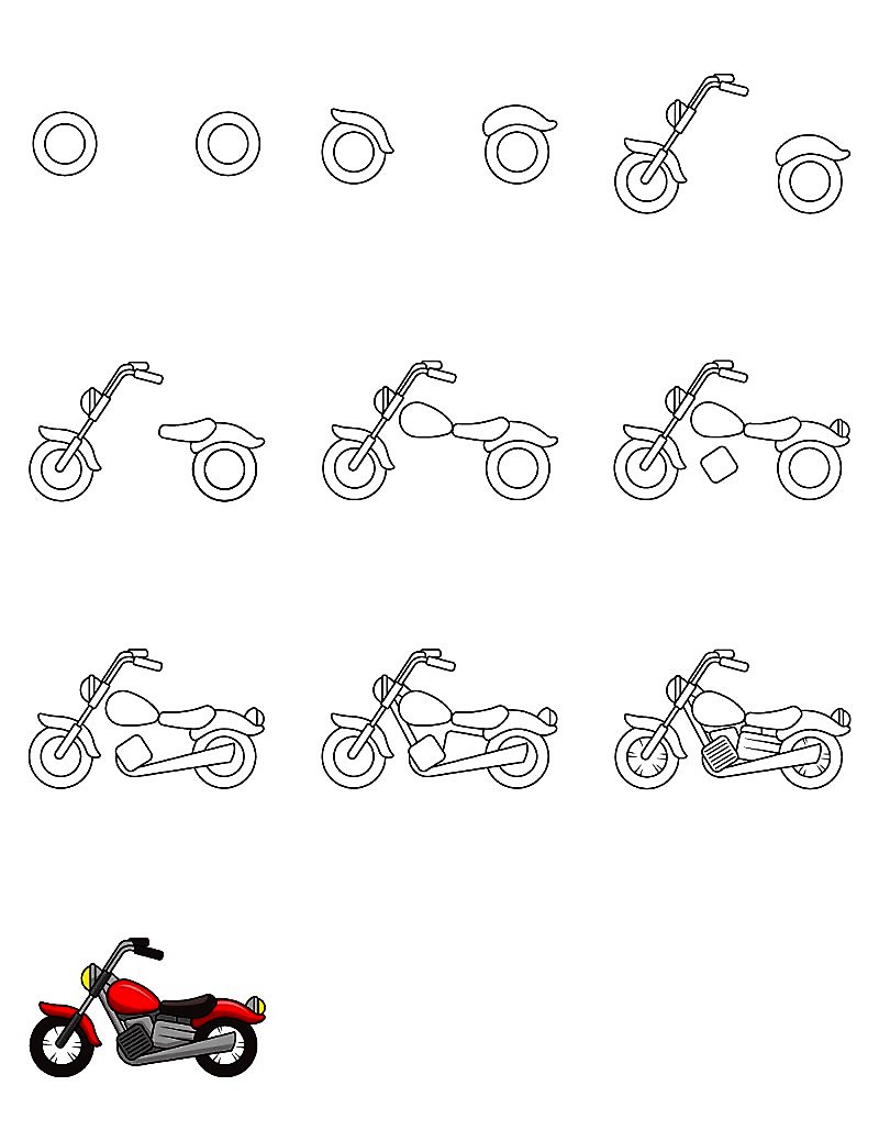 How to draw Motorcycle idea 8