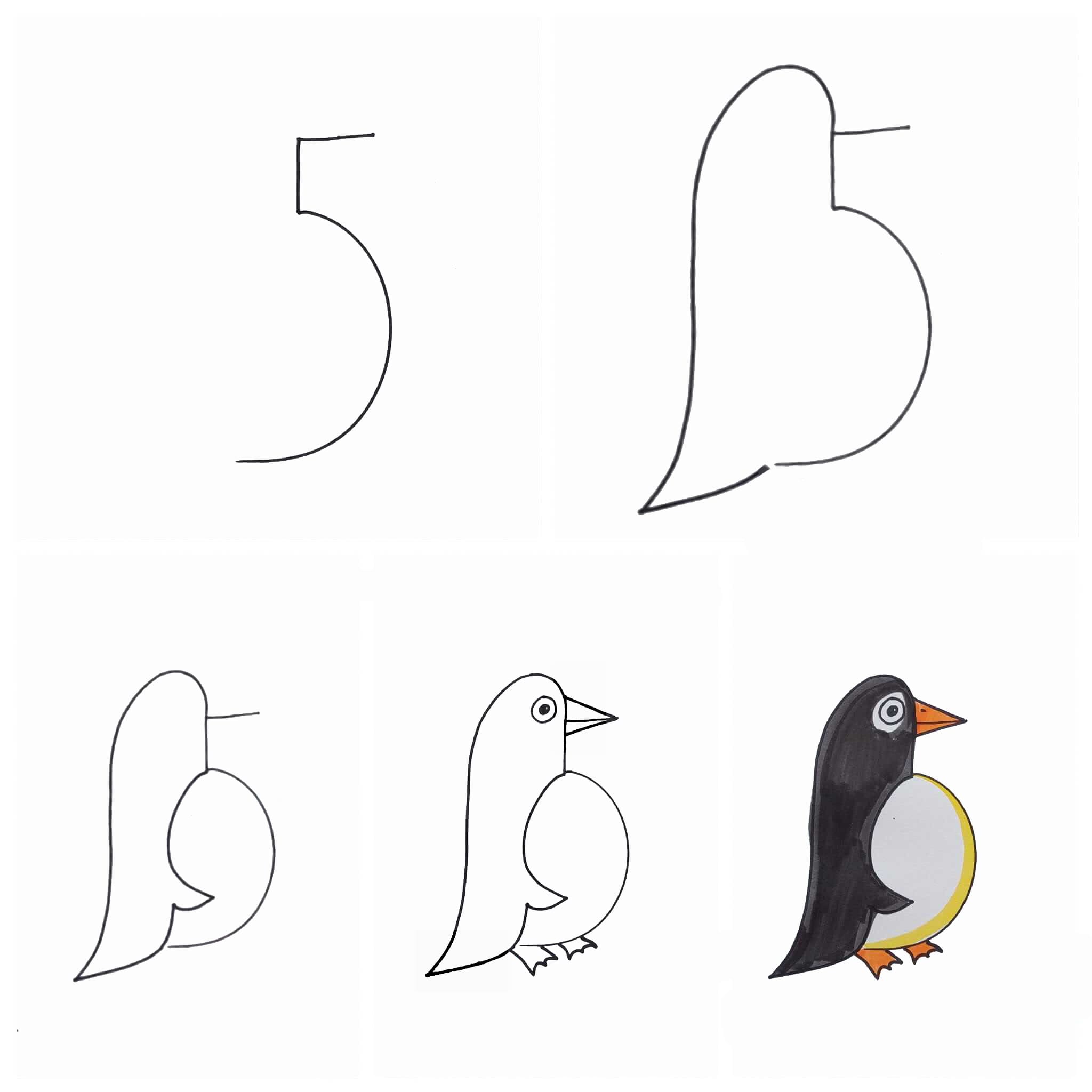 How to draw Penguin idea 12