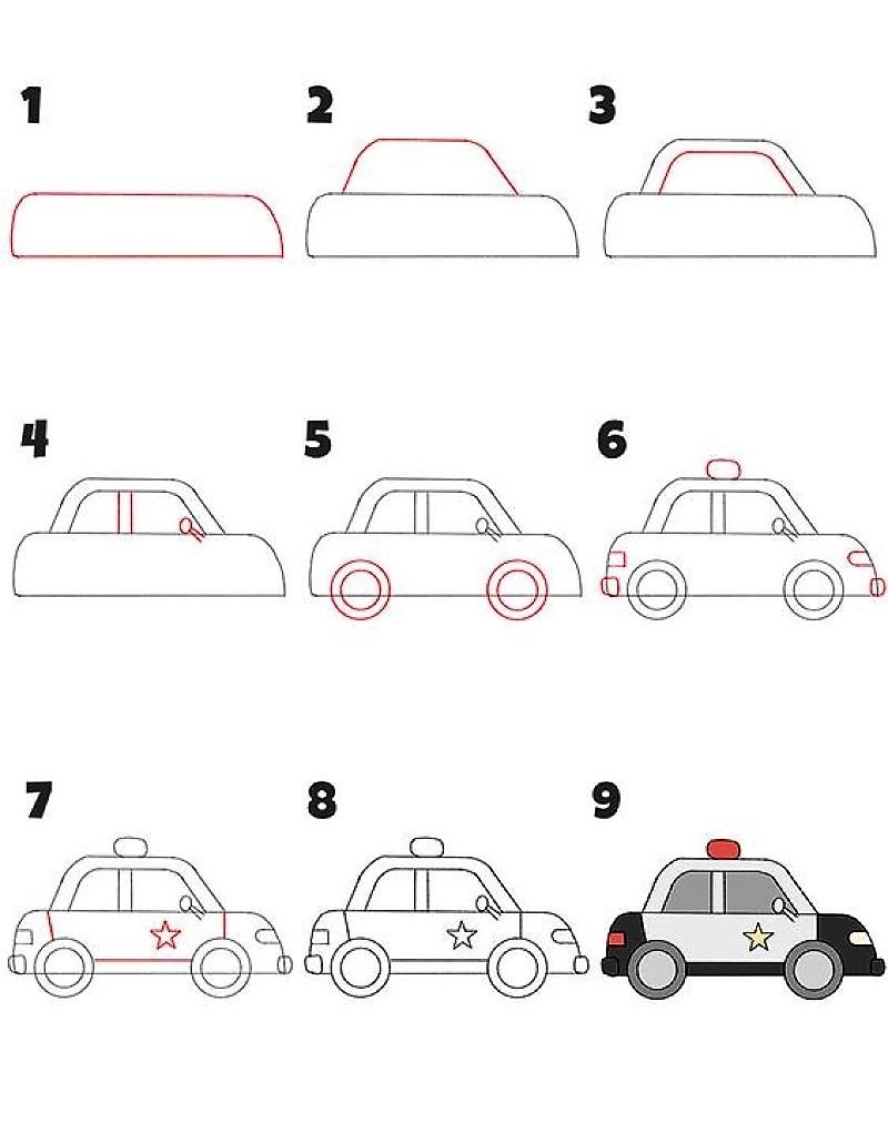 Police car Drawing Ideas - Drawing Photos