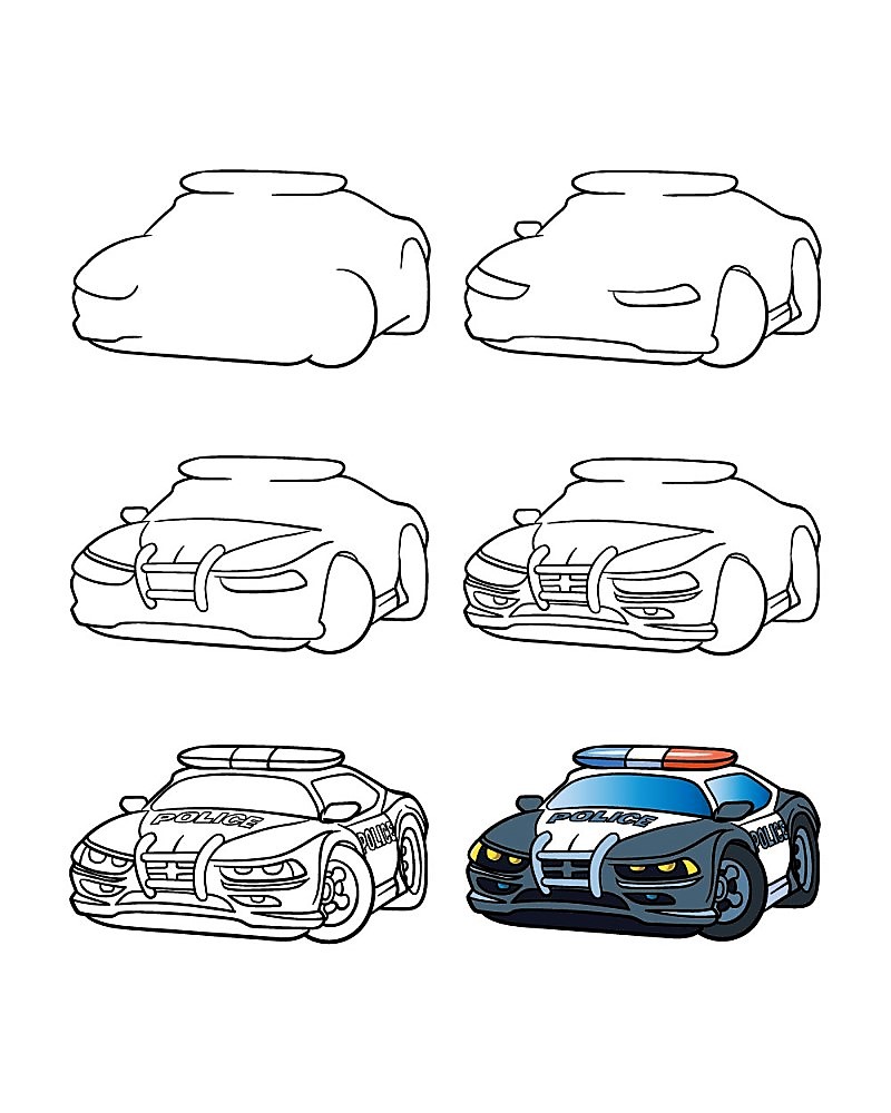 How to draw Police car ideas 6