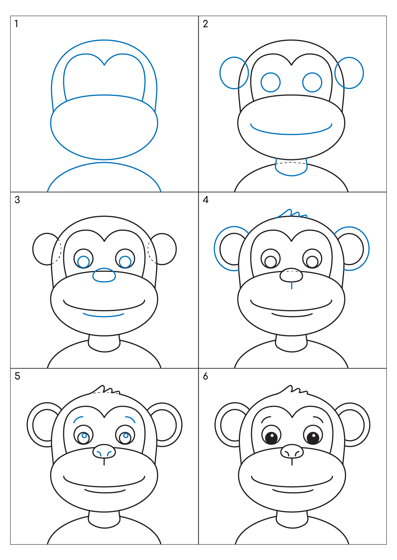 How to draw Simple monkey drawing (2)