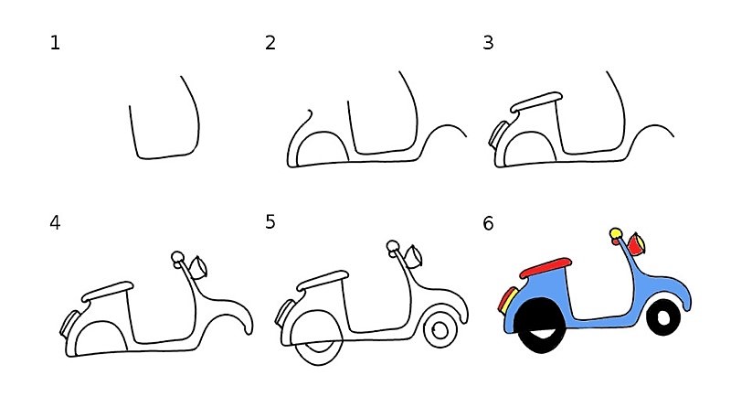 Simple scooter idea Drawing Ideas