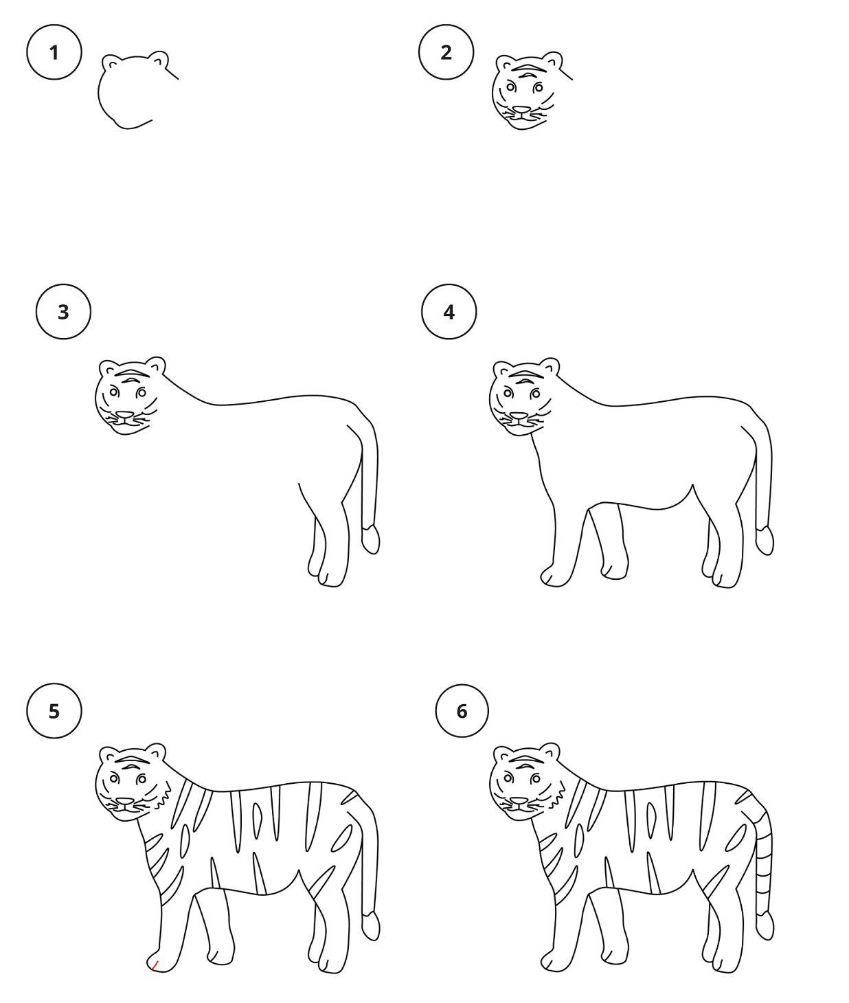 How to draw Simple tiger drawing