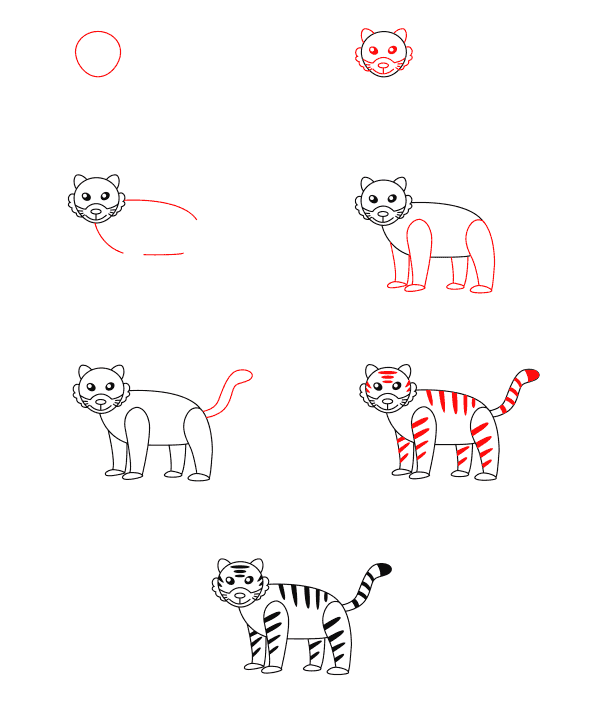 How to draw Tiger for kids