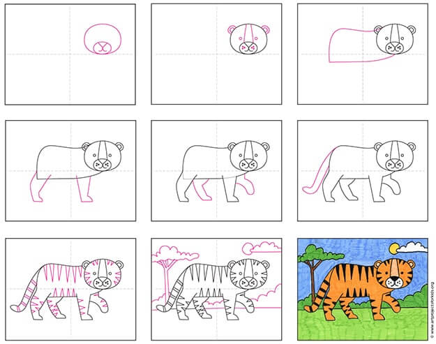 How to draw Tiger idea (14)