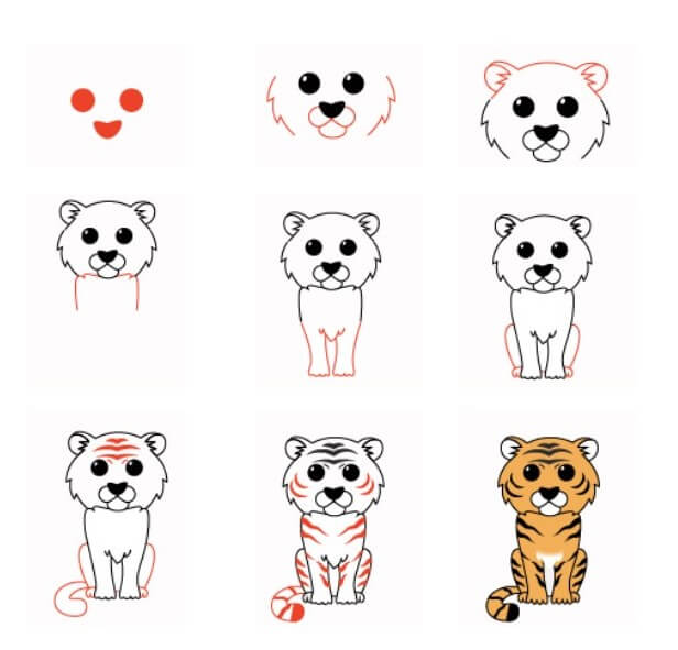 How to draw Tiger idea (15)