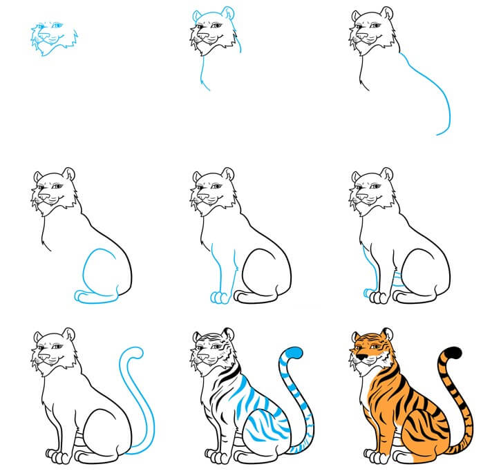 How to draw Tiger idea (17)