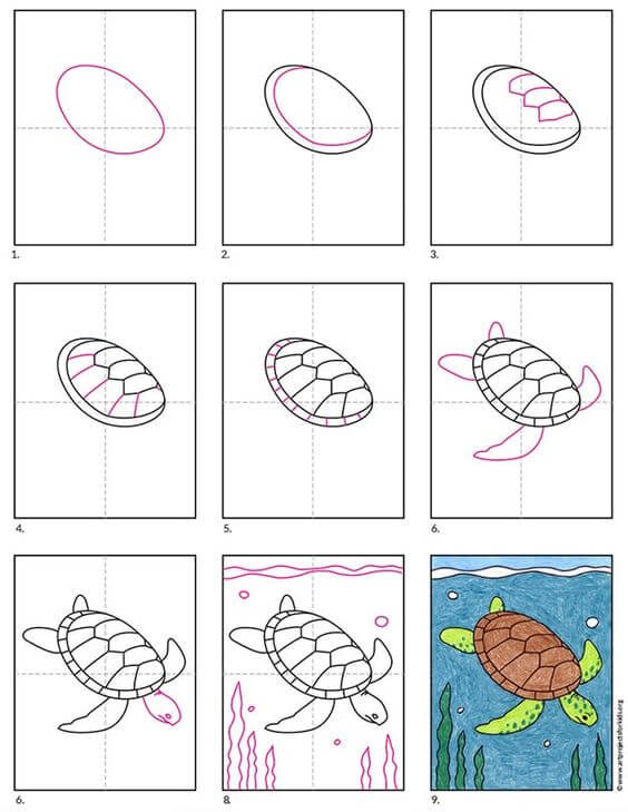 How to draw Turtle idea (25)