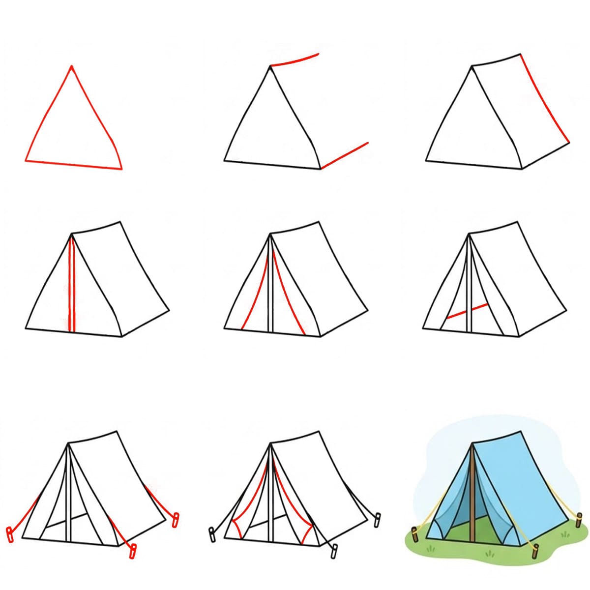 Blue tent Drawing Ideas