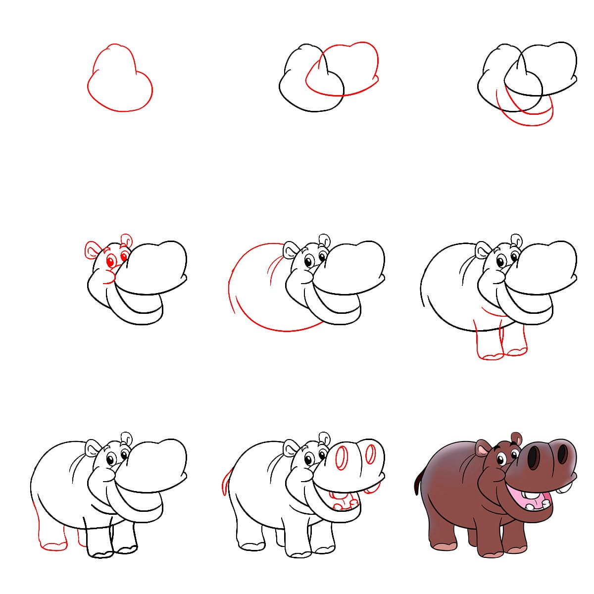 Brow Hippo Drawing Ideas