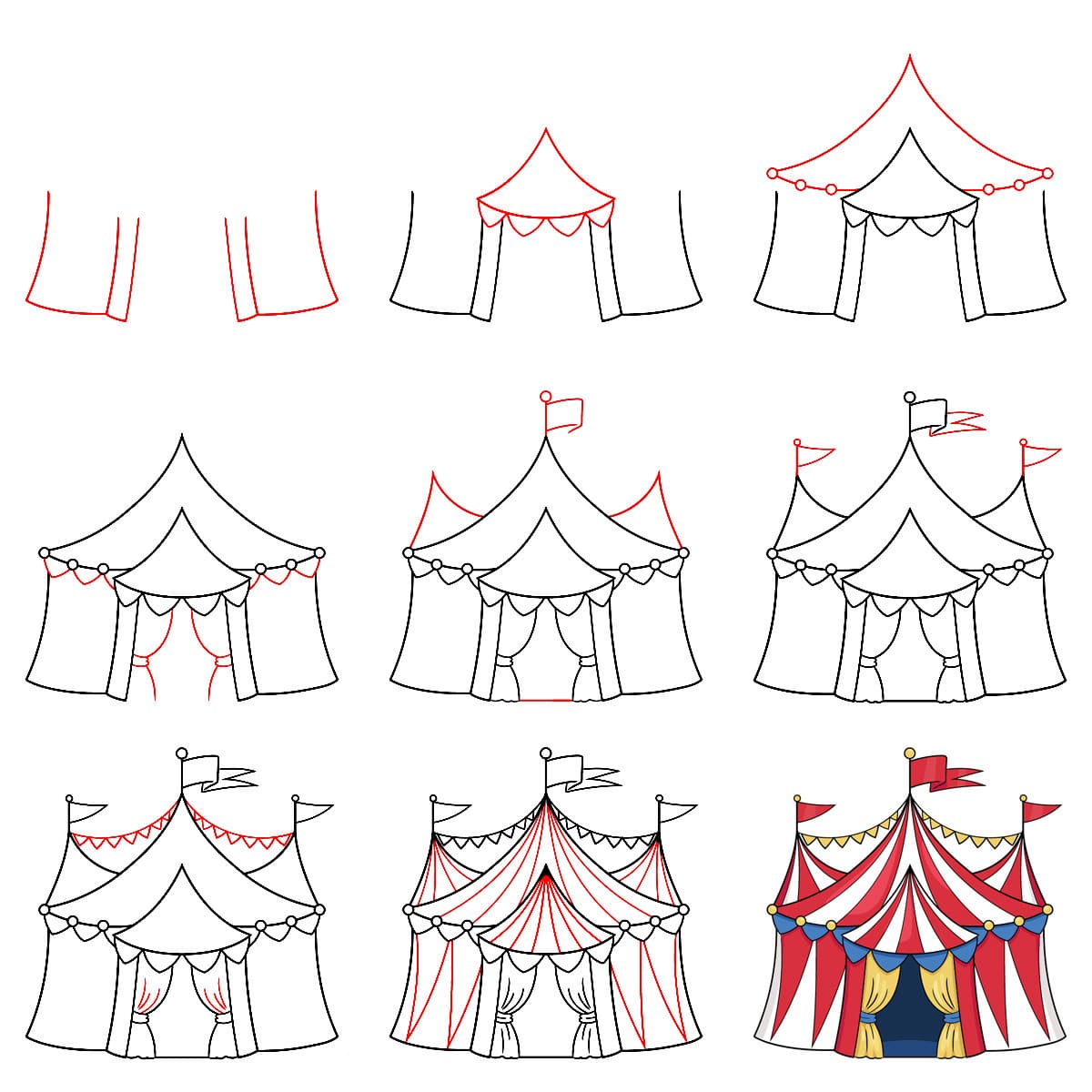Circus tent Drawing Ideas