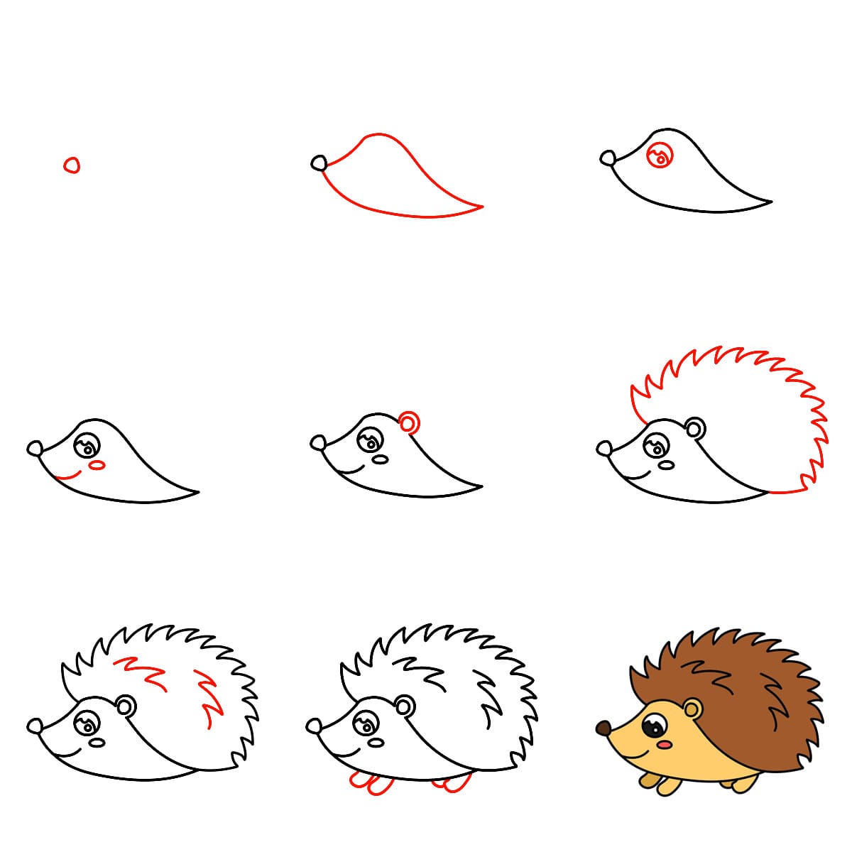 Easy Hedgehog Drawing Ideas
