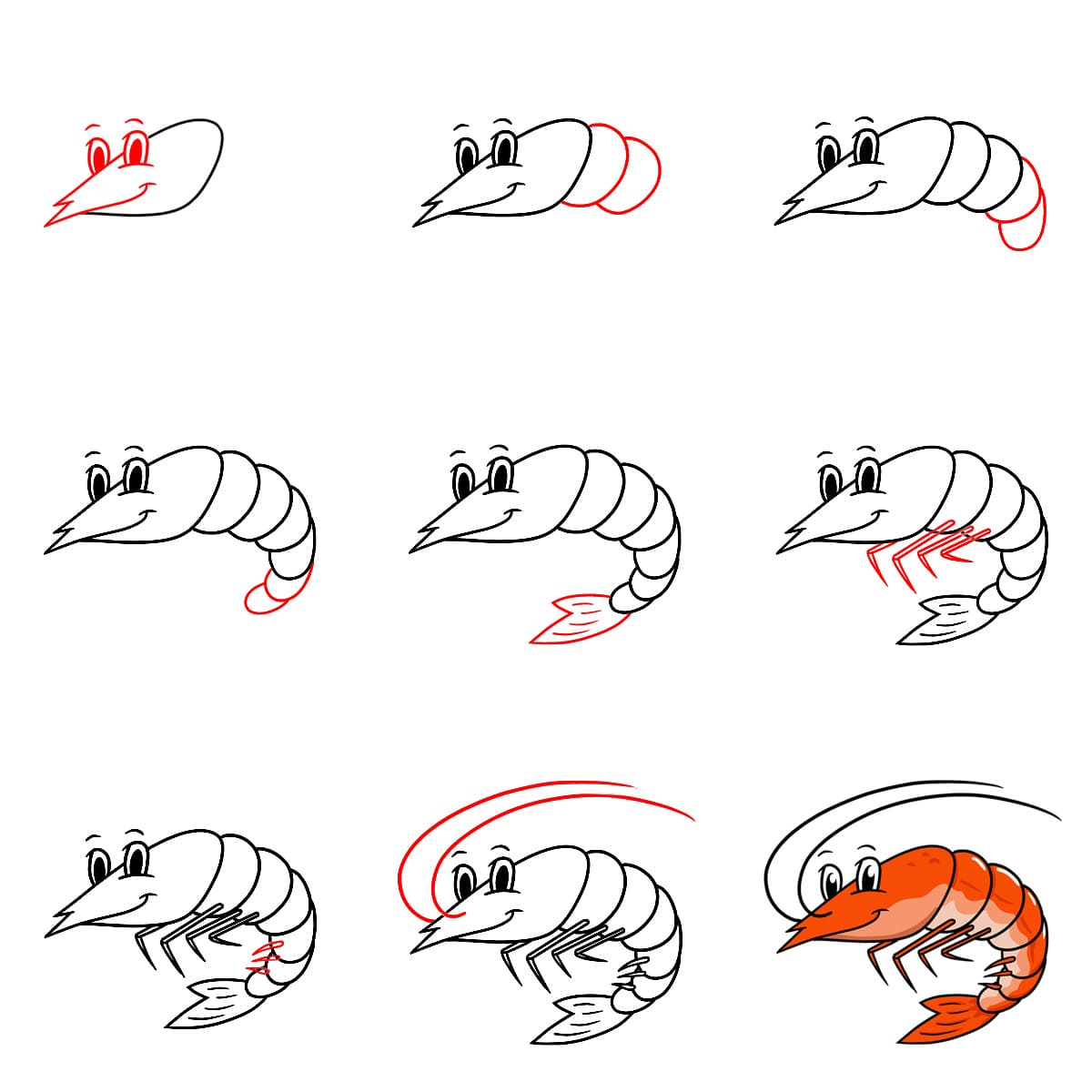 How to draw Free Shrimp