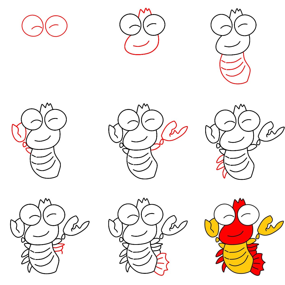 How to draw Funny Shrimp