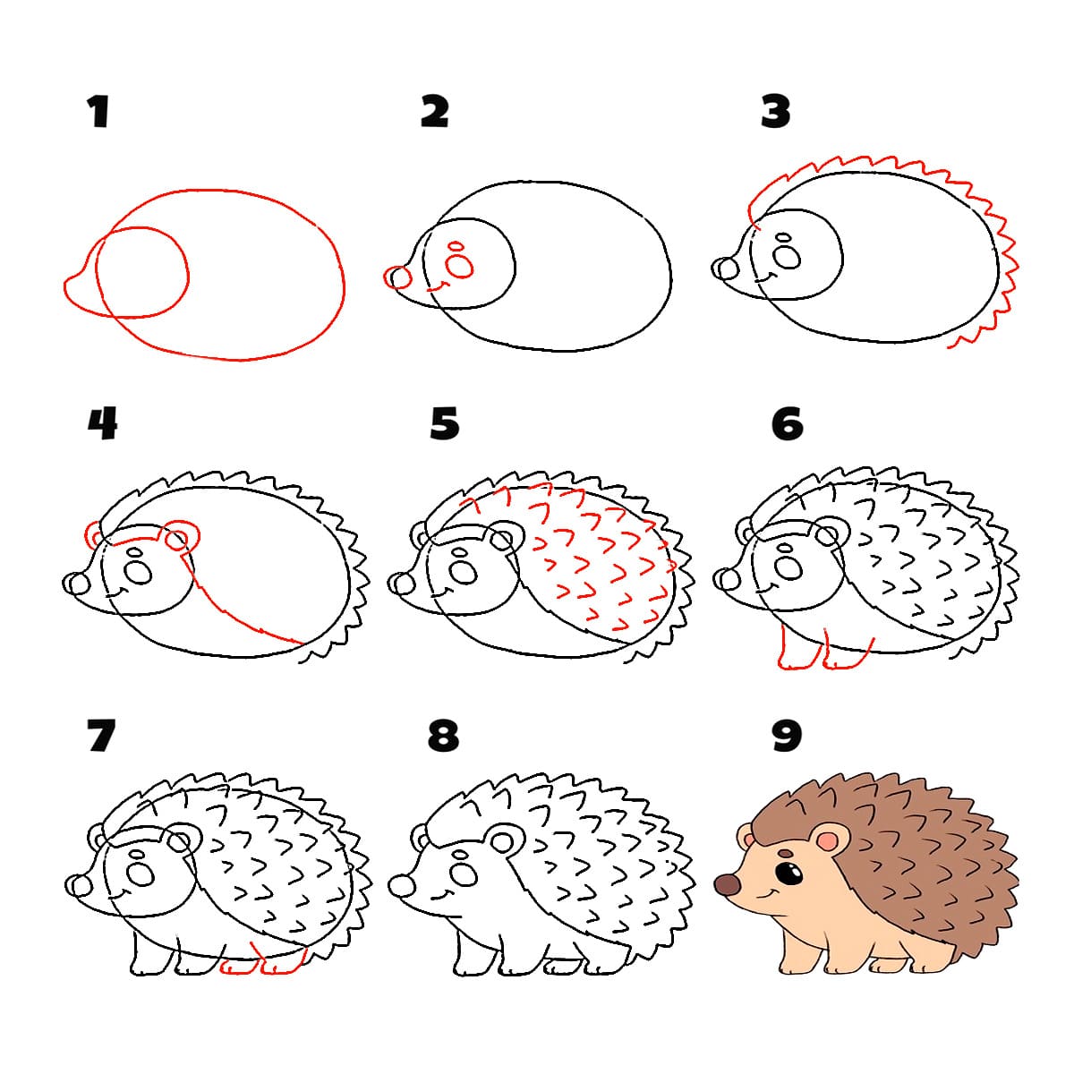 Happy Hedgehog Drawing Ideas