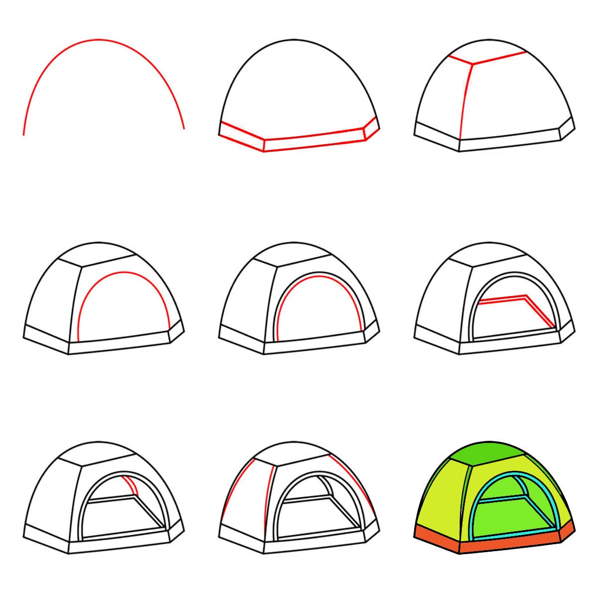 Individual tent Drawing Ideas