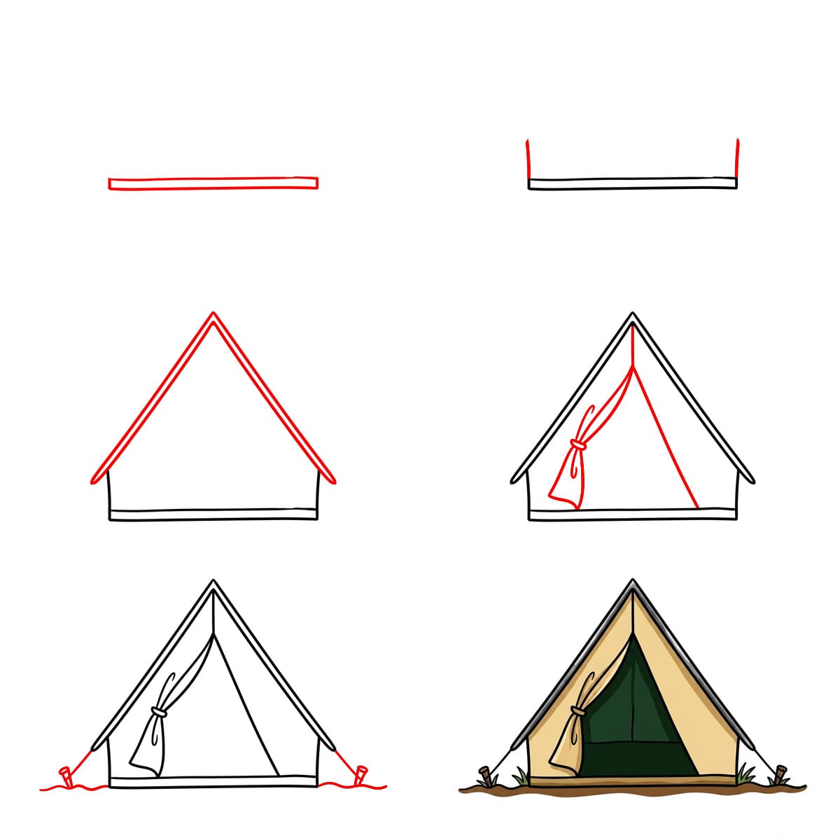 Khaki tent Drawing Ideas