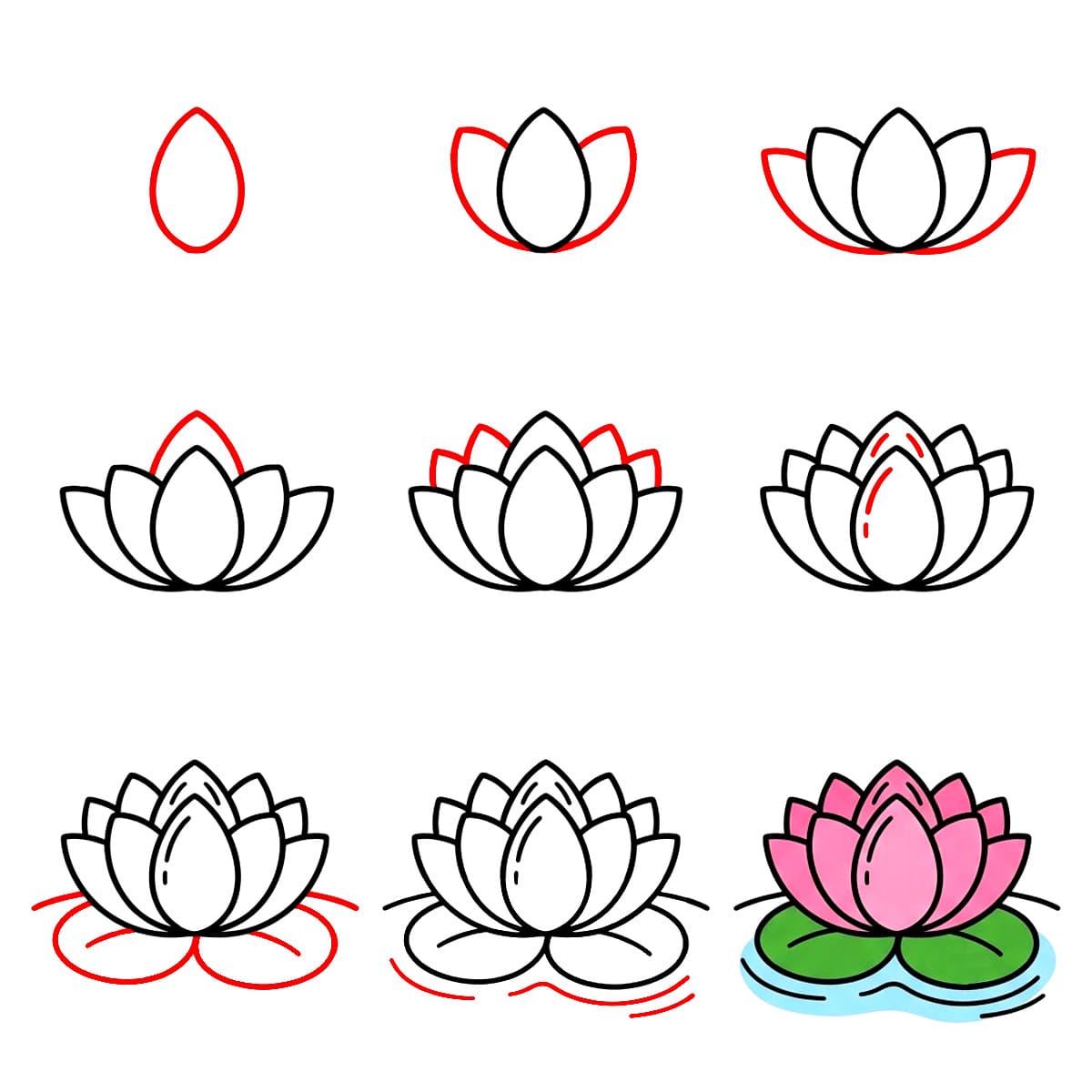 Lotus Elegant Drawing Ideas