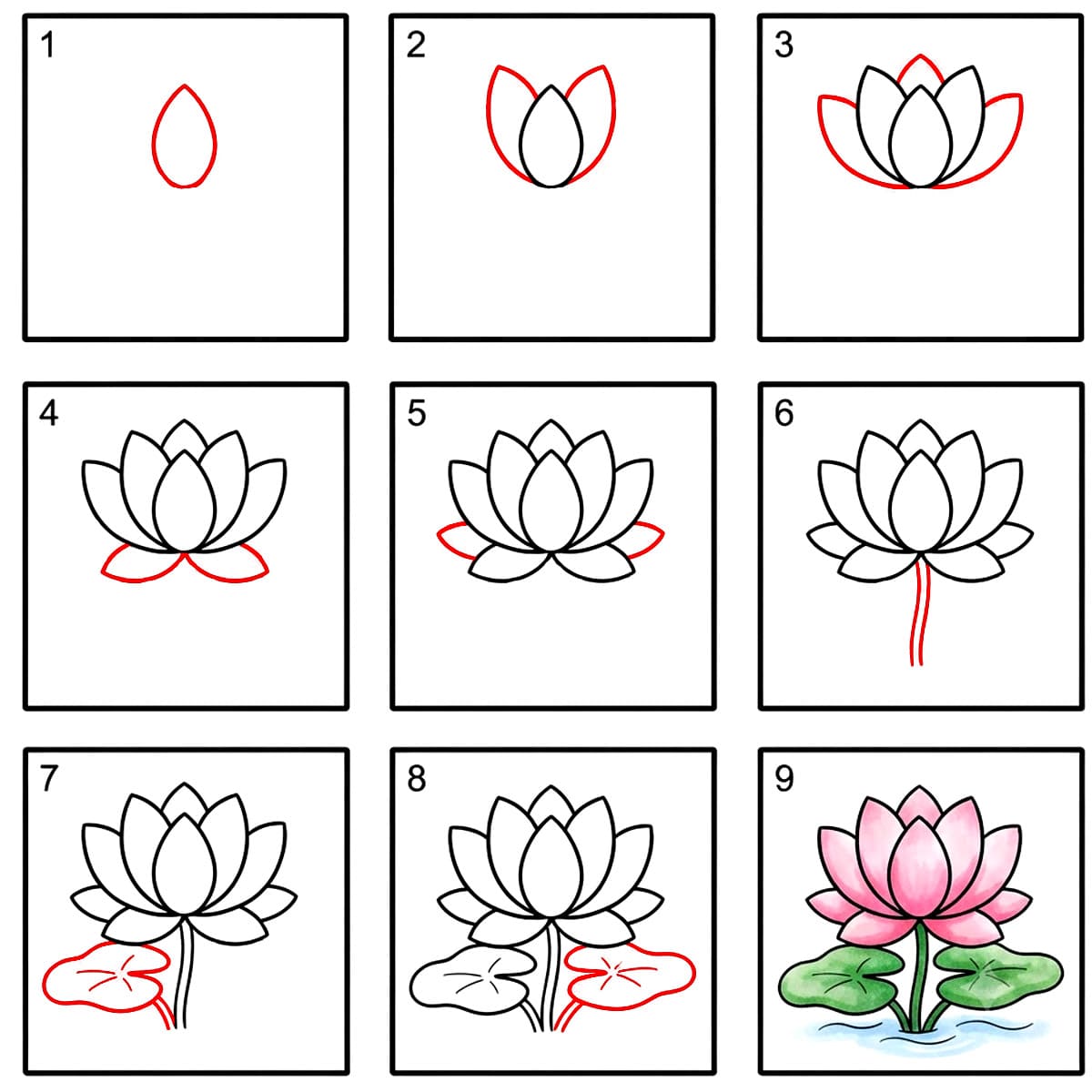 Lotus Layered Drawing Ideas