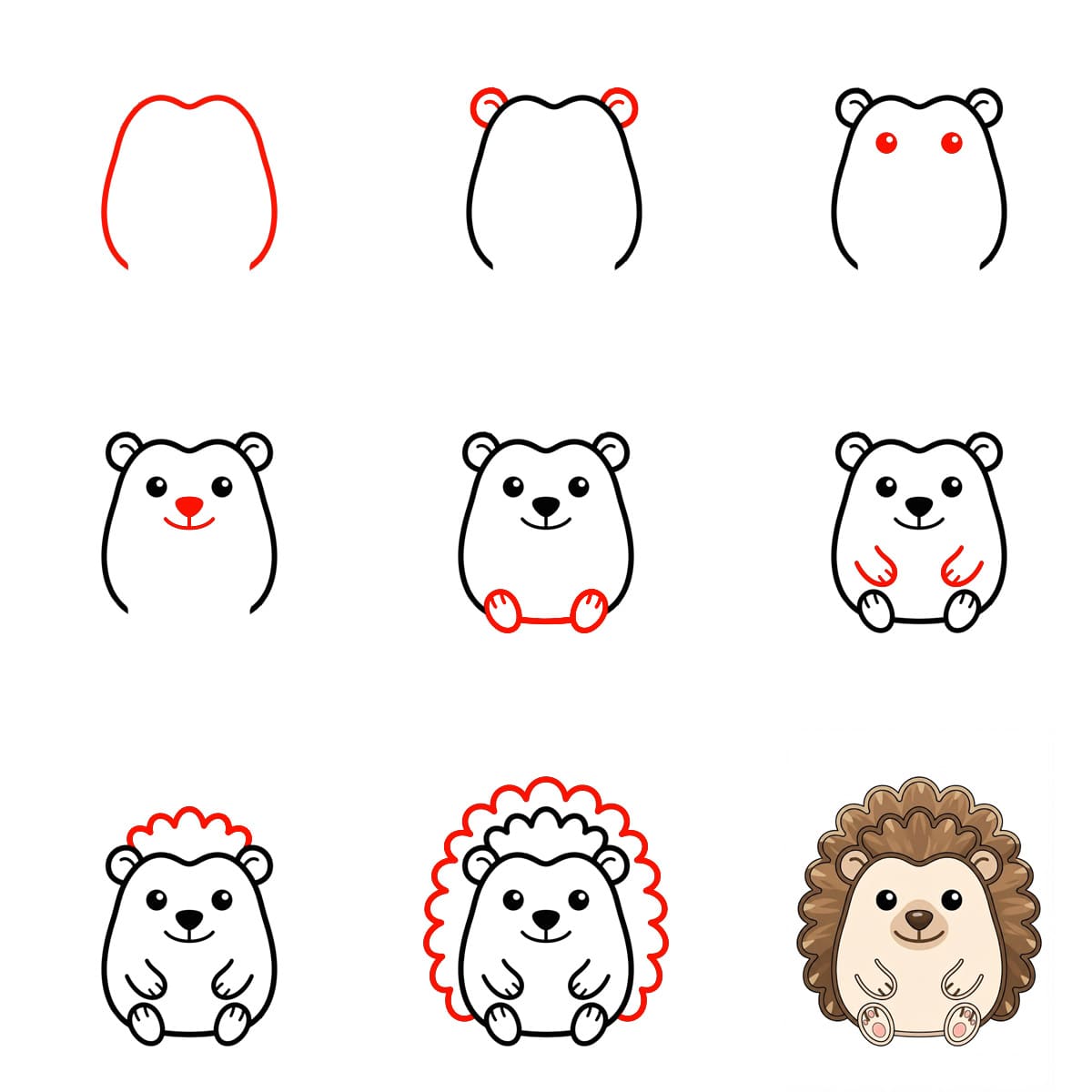 Printable Hedgehog Drawing Ideas