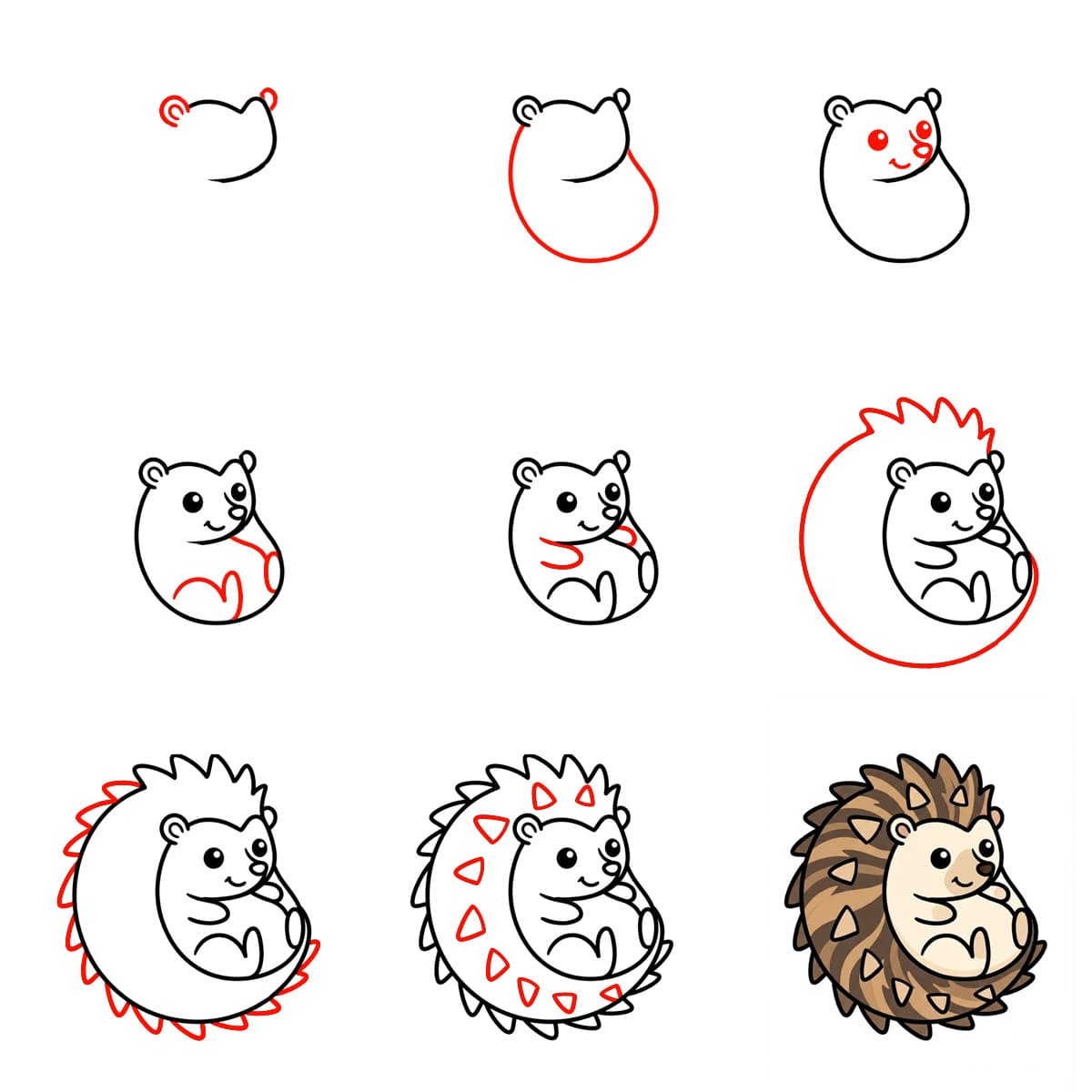 Rolling Hedgehog Drawing Ideas