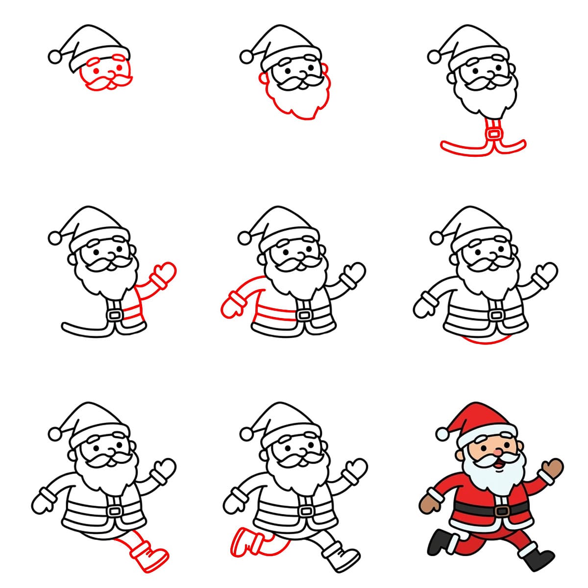 Santa Claus Fast Drawing Ideas
