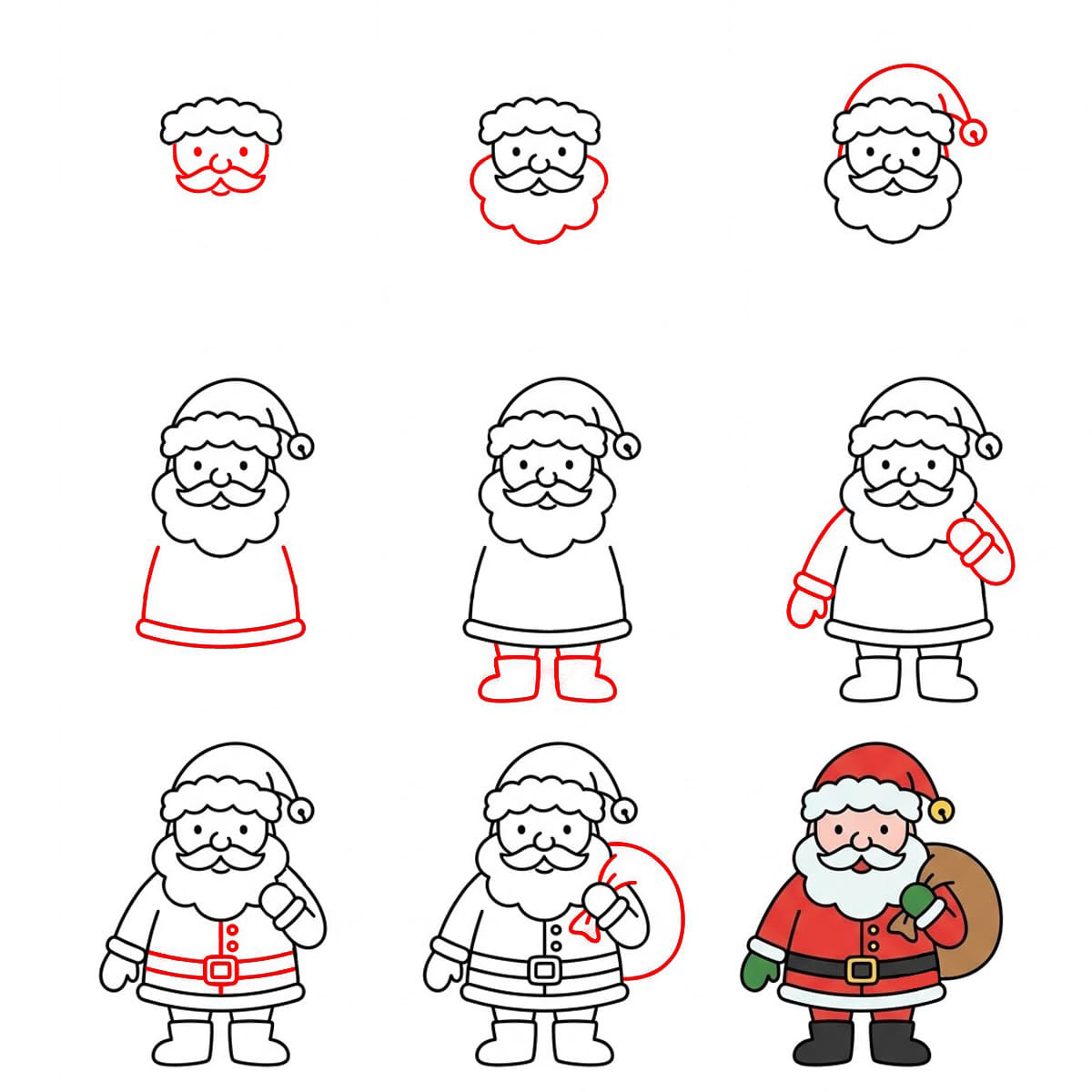 Santa Claus Free Drawing Ideas