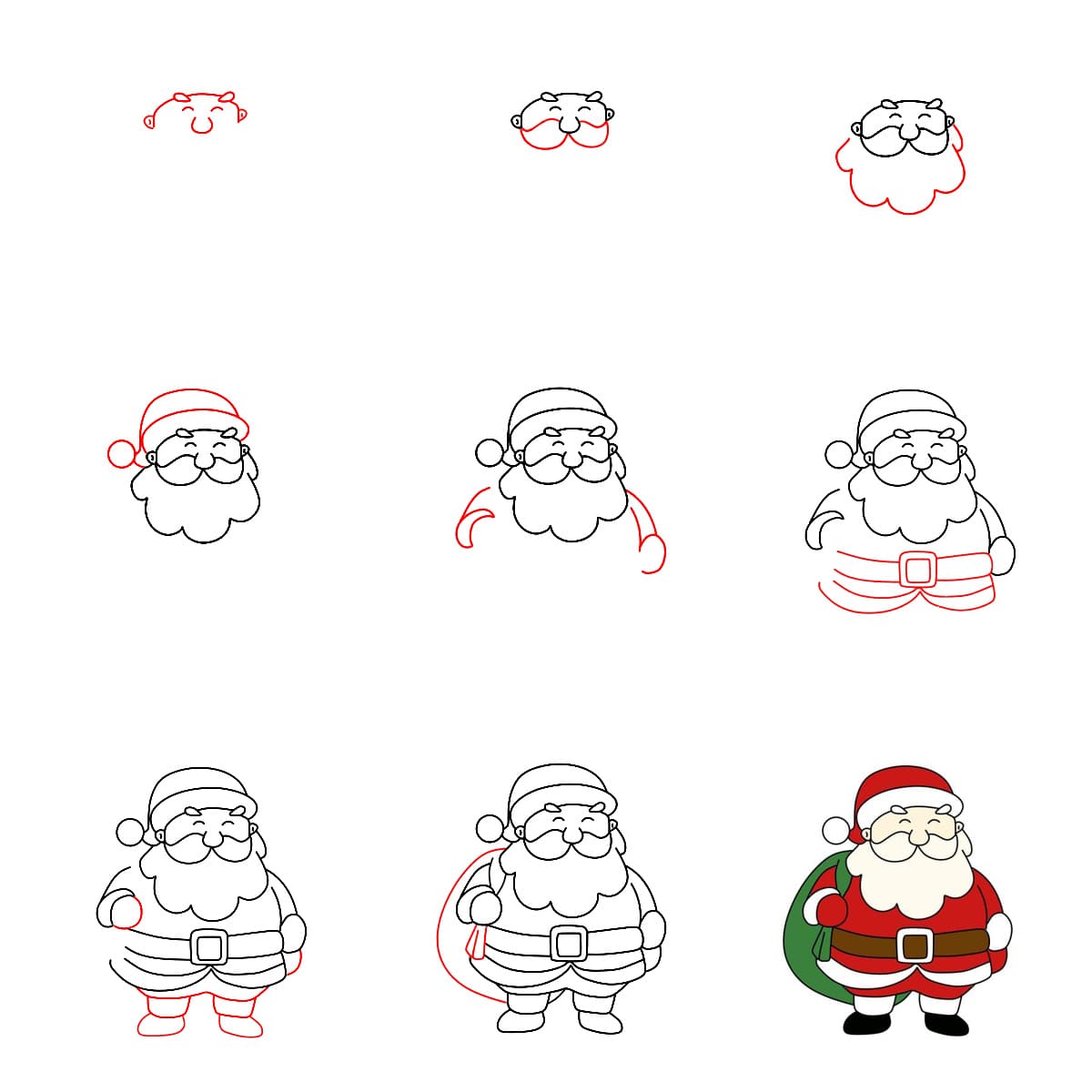 Santa Claus carrying Drawing Ideas