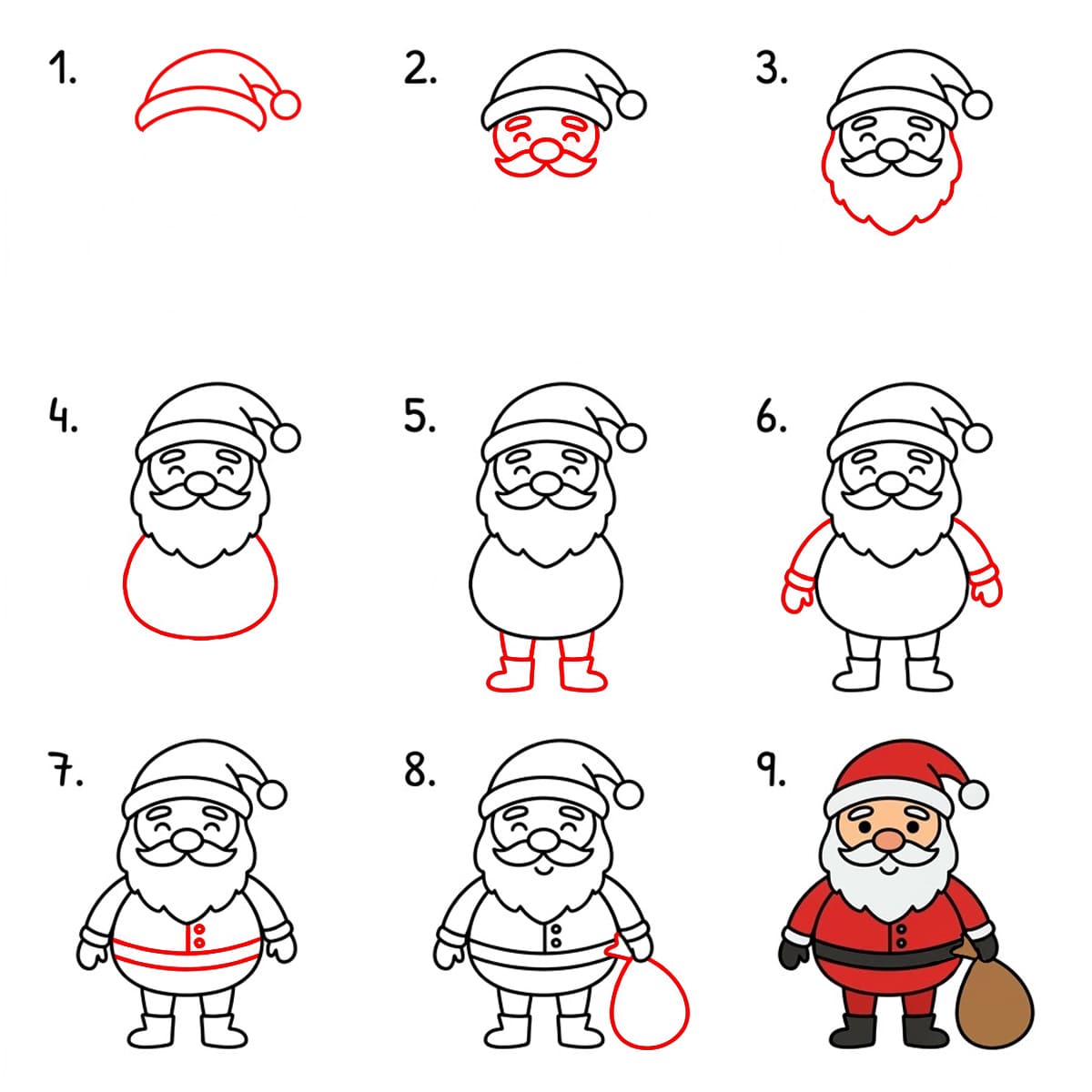 Santa Claus easy Drawing Ideas