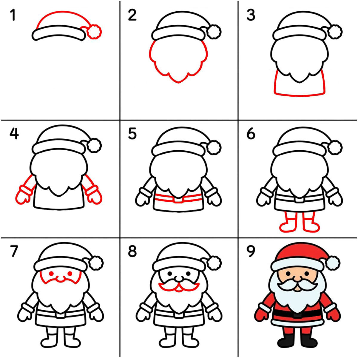 Santa Claus printable Drawing Ideas