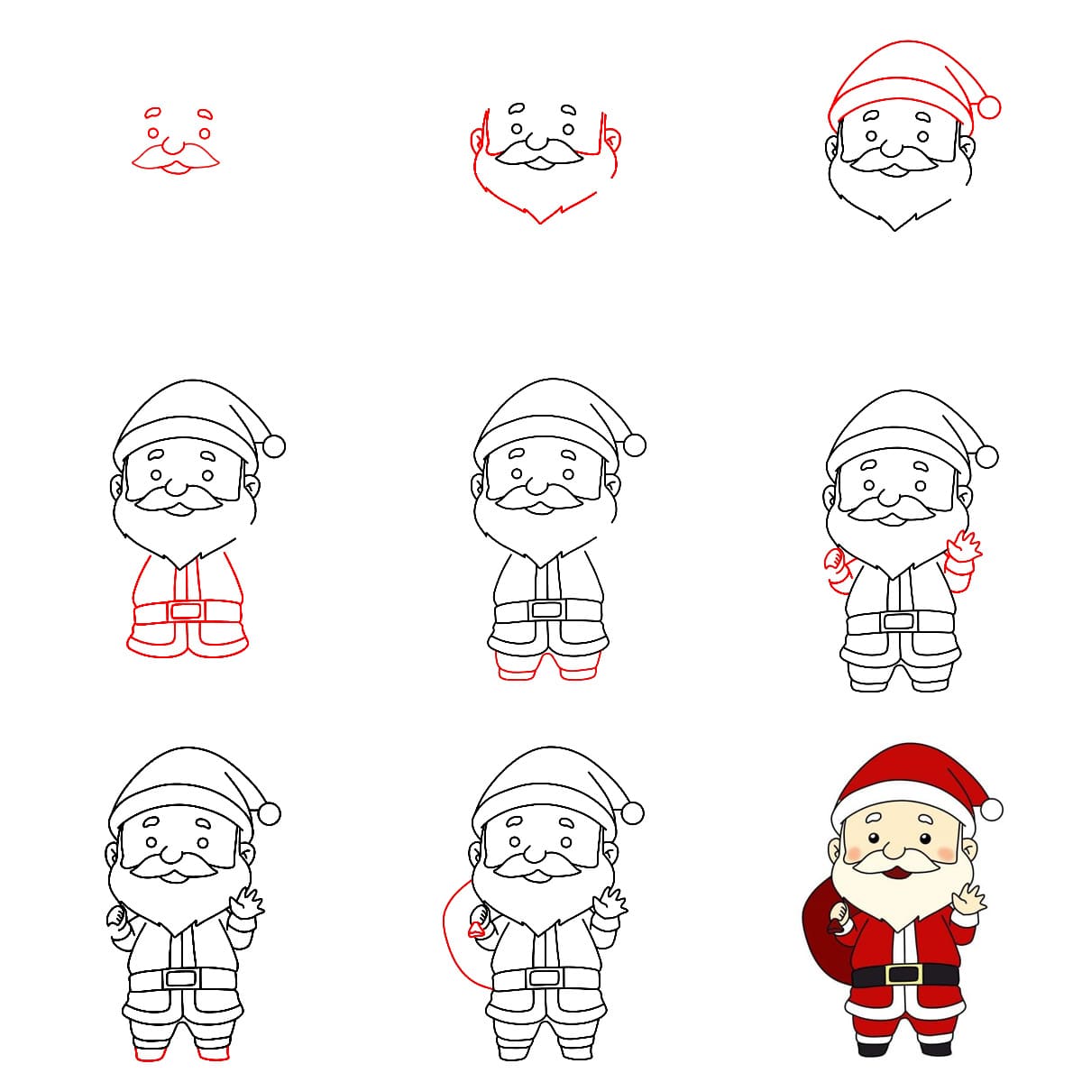 Santa Claus standing Drawing Ideas