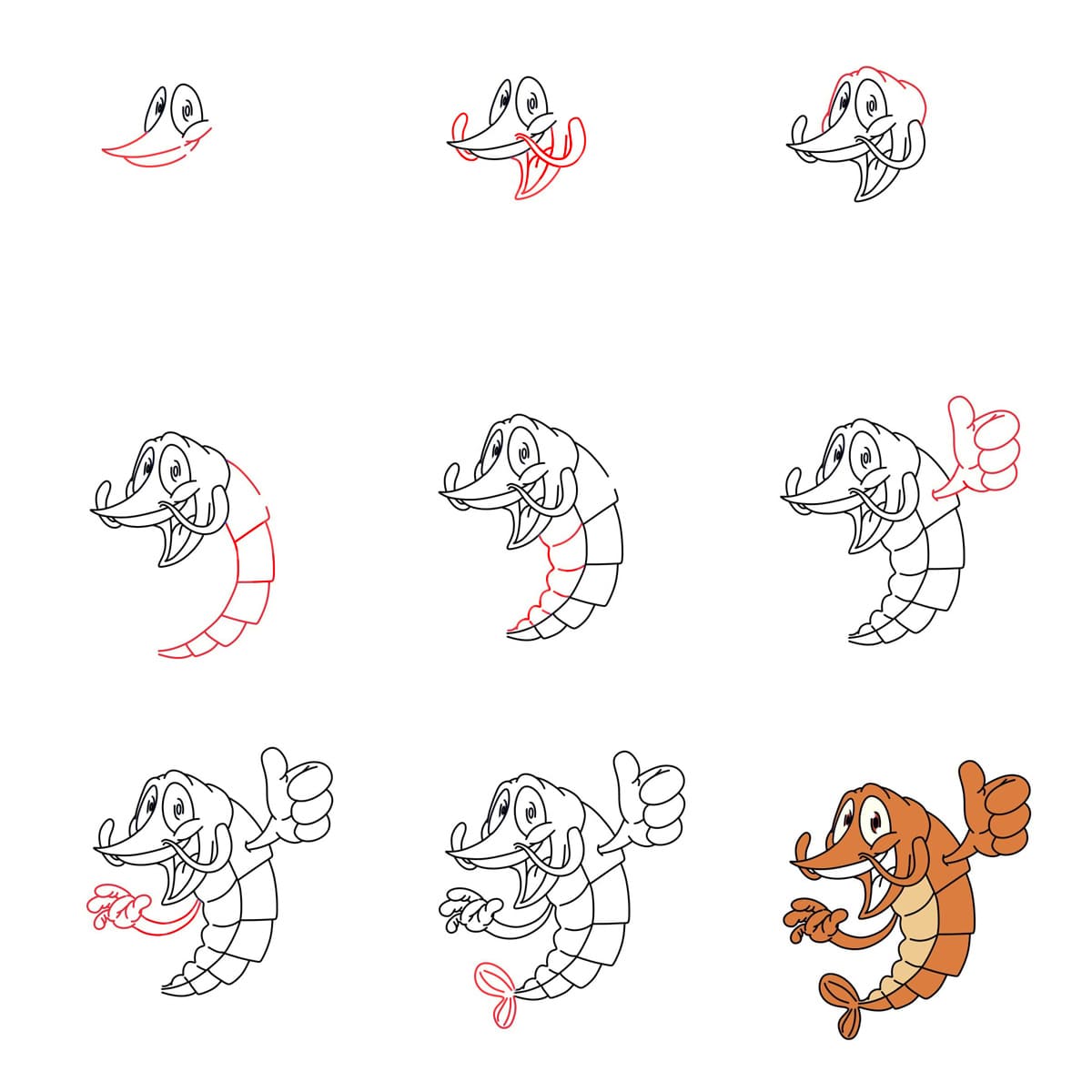How to draw Shrimp laugh