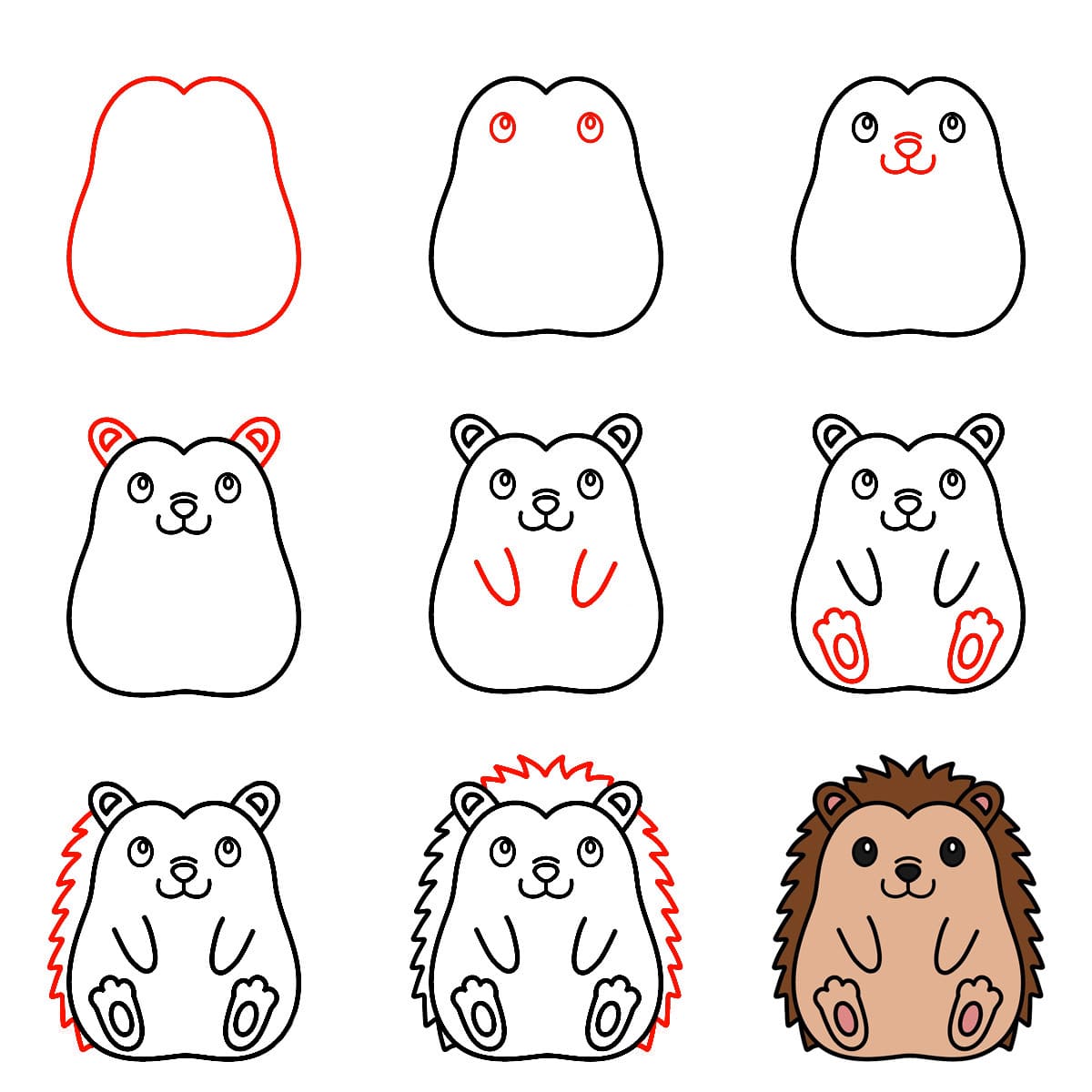 Siting Hedgehog Drawing Ideas
