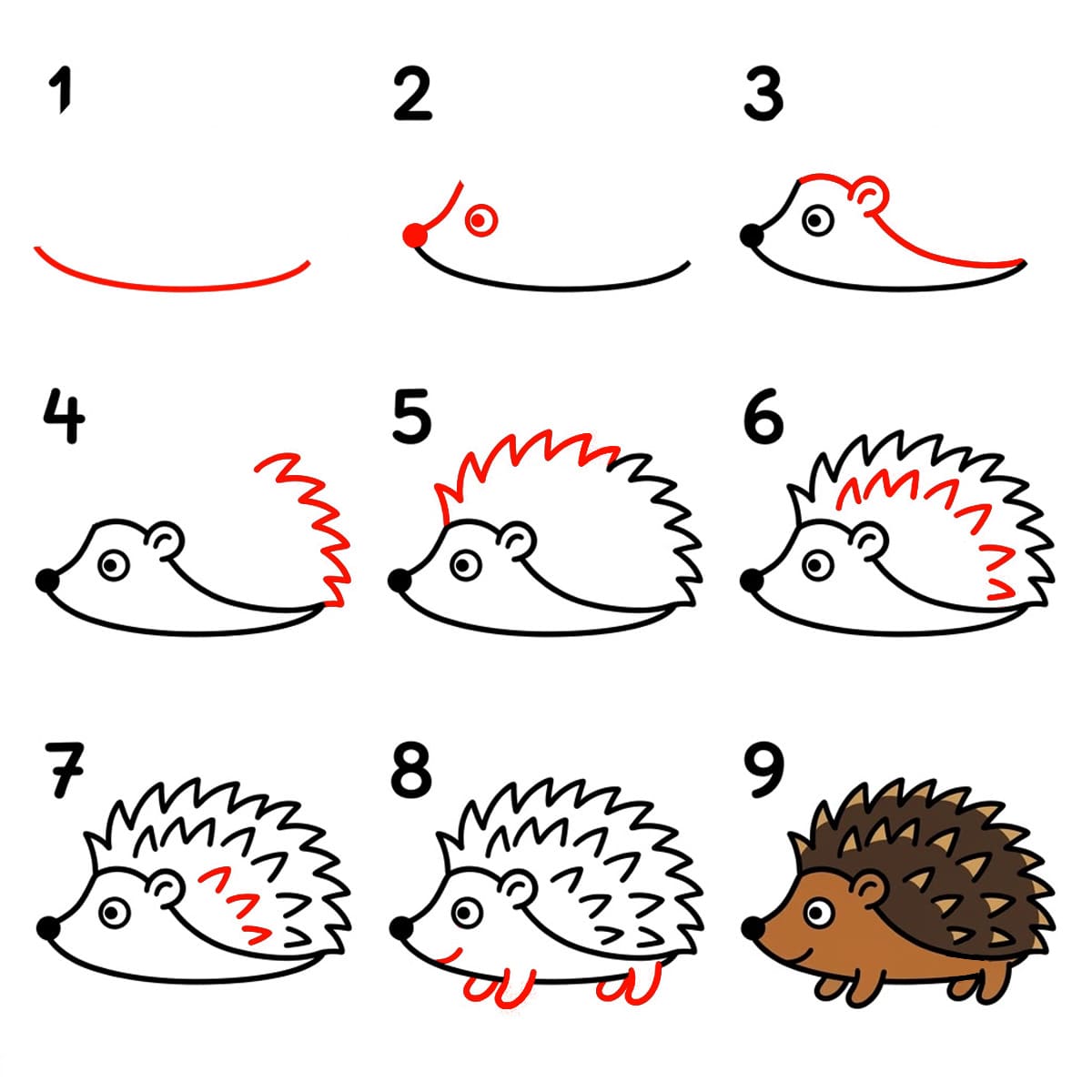Smiling Hedgehog Drawing Ideas
