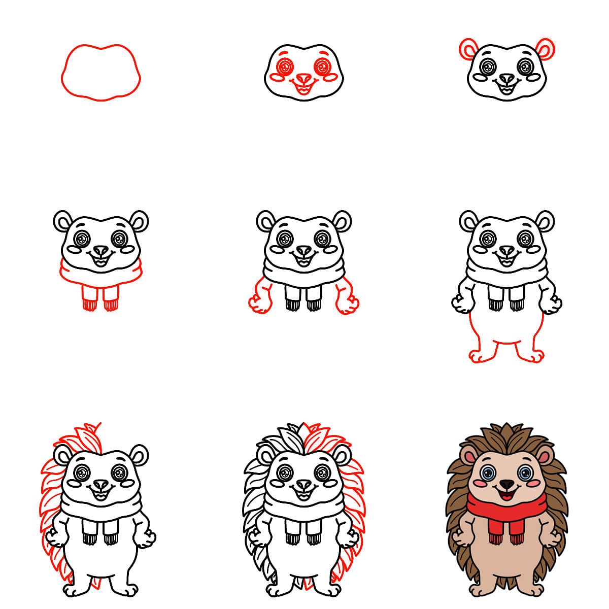 Standing Hedgehog Drawing Ideas