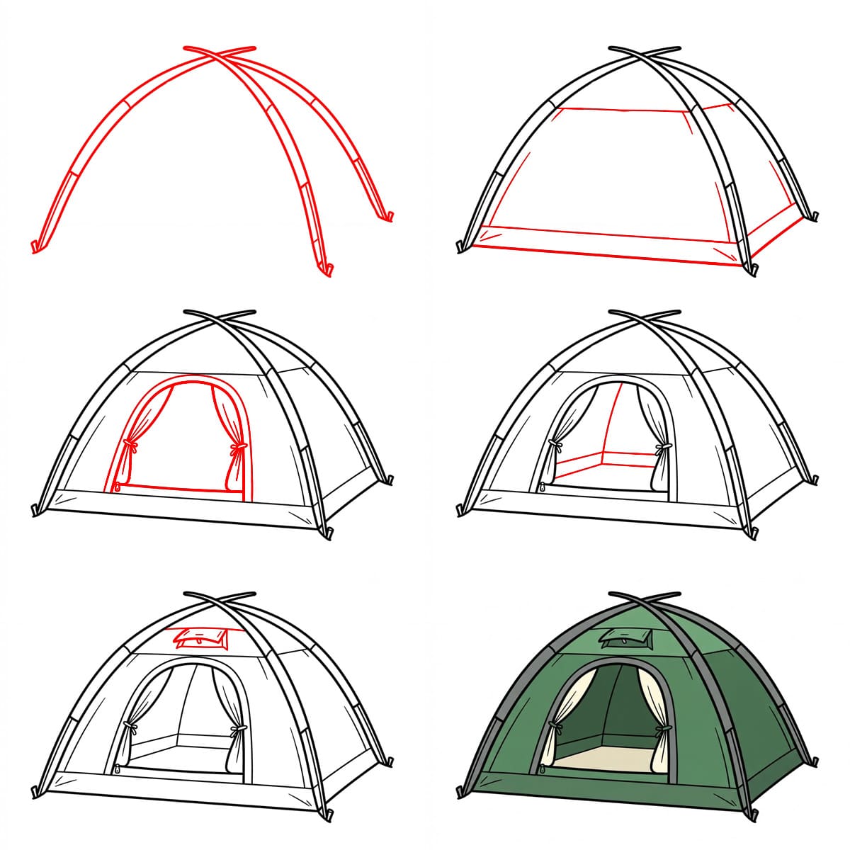 Tent easy Drawing Ideas