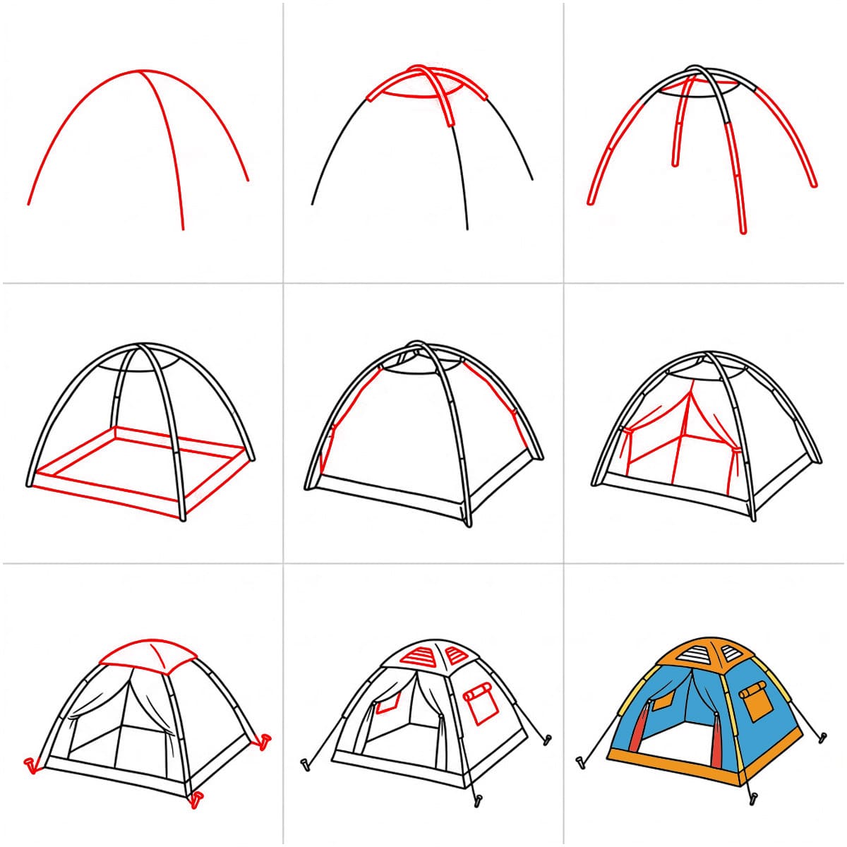 Triangle tent Drawing Ideas