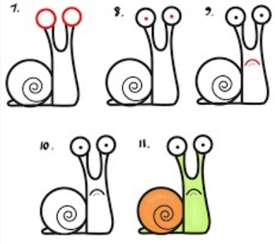 A curious snail Drawing Ideas