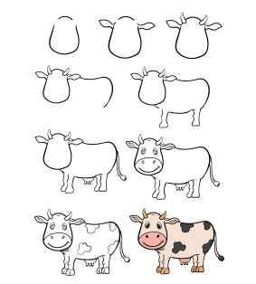 A cute cow Drawing Ideas