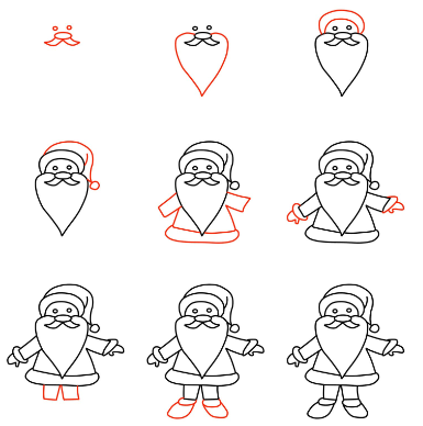 A cute Santa Claus Drawing Ideas