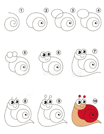 A cute snail Drawing Ideas