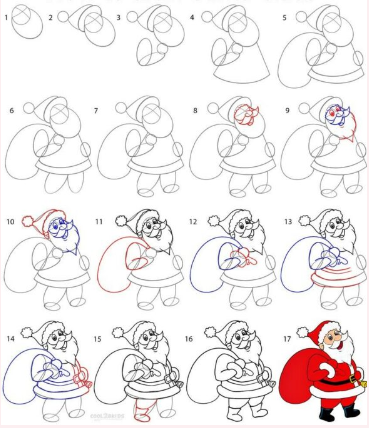 How to draw A detailed Santa Claus